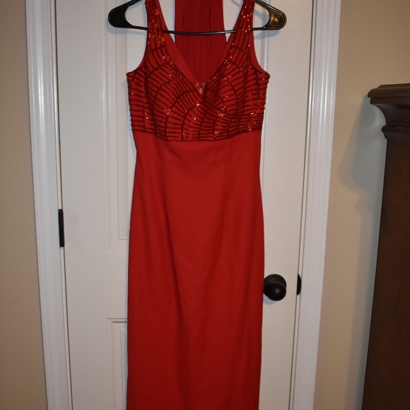 Red Beaded Evening Gown - Picture 1 of 4